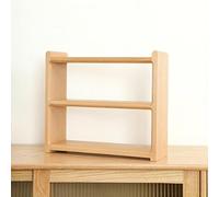 Wood Multi-Layer Coffee Mug Display Rack Teaware Desktop Shelf Storage Holder Countertop Open Mug Holder Kitchen Counter Shelf for Tea Coffee(Beech wood color,40*13.5*35cm/15.7*5.3*13.8in)