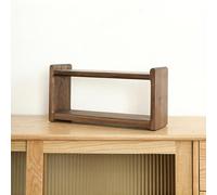 Wood Multi-Layer Coffee Mug Display Rack Teaware Desktop Shelf Storage Holder Countertop Open Mug Holder Kitchen Counter Shelf for Tea Coffee(Black walnut color,40*13.5*20cm/15.7*5.3*7.9in)