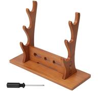 Wood Multi Tier Flute Stand Big Capacity Kitchen Knife Display Holder Safe Cooking Knife Storage Holder for Scabbards(3 Layer)