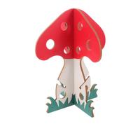 Wood Mushroom Hay Feeder for Guinea Pigs and Chinchillas | Multilayer Red Design, Smooth Splinter-free Finish, Standard Cage Use, Keeps Food Dry and Separated