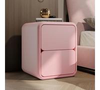 Wood Nightstand with Open Storage and 2 Drawers, Modern End Table with Silent Track Design for Bedroom and Living Room