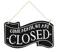 Wood Open Closed Sign Door Plaque Vintage Double Sided Hanging Sign Pendant for Home Business Store Cafe Bar Restaurant Decor