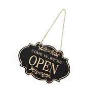 Wood Open Closed Sign for Window Or Door Double-Side Open Closed Sign Business Hanging Signs for Shop Cafe Hanging Board
