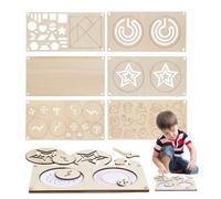 Wood Painting Crafts,Doodle Tracing Puzzle - Shape Matching Game for Kids,for Early Education Hand Eye Coordination Training Boys Girls Birthday