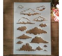 Wood Painting Templates, A4 29cm Sky Cloud Stencils for Crafts, Reusable for Walls, Canvas, Stone, Fabric, Wood, Signs