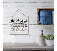 Wood Pallets Positive Quotes Lettering Hanging Sign 12 in May You Never Be Too Old to Search The Skies on Christmas Eve Wooden Plaque Decorative Wooden Farm Sign Antique Vintage Style Wall Decor