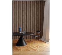 Wood Panel Co 2 PACK Acoustic Wood Slat Wall Panel in Walnut 240cm x 60cm | Size: 240 cm x 60 cm Wood Panel Co Walnut 240 cm x 60 cm