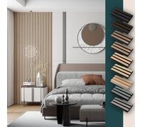 Wood Panel Co Acoustic Wood Slat Wall Panel In Antique Oak 240cm x 60cm in Light Oak | Size: 1 Pack Wood Panel Co Light Oak 1 Pack