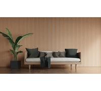 Wood Panel Co Acoustic Wood Slat Wall Panel In Classic Oak Luxe Grand 240Cm X 60Cm
