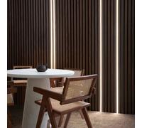 Wood Panel Co Black LED lighting strips for wood slat wall panels. Starter pack x3 strips Wood Panel Co Black