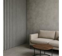 Wood Panel Co Decorative Acoustic Wooden Wall Panel In Concrete Effect. Wider Design 10X 5Cm Slats 240Cm X 60Cm