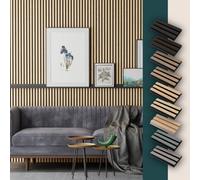 Wood Panel Co Decorative Wood Slat Wall Panel In Washed Oak 3D Slat Acoustic For Wall Or Ceiling 240Cm X 60Cm