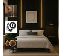 Wood Panel Co Flexible Black Led Strip Lights For Acoustic Slat Panels Starter Kit 4 Pack