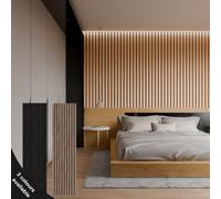 Wood Panel Co Luxe Grand Acoustic Wood Slat Wall Panel In Classic Oak in Light Oak | Size: 1 Pack Wood Panel Co Light Oak 1 Pack