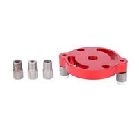 Wood Panel Hole Puncher Aluminum Alloy Center Punching Gauge, Woodworking Drill Guide Tool with 3 Drill Sleeves for Precise 6mm 8mm 10mm Holes in Carpentry Projects (X600-1-Red)