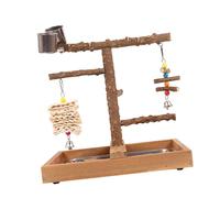 Wood Parrot Perch Play Gym Stand Bird Toys for Parakeets Cockatiels Lovebird