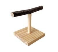 Wood Parrot T Perchs, Tabletop Bird Perch Stand, Cage for Parrotlets and Small Birds, Enclosure Accessory Climbing and Resting, Sturdy Wooden Rest for Home or Aviary Use