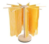 Wood Pasta Drying Rack,Stable Rotary Noodle Dryer Rack with 9 Rods,Noodle Dryer Stand for Drying Pasta and Cooking,Homemade Fresh Spaghetti Stand Hanger for Christmas Cook Gift, Removable