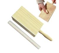 Wood Pasta-Roller Board - Strong Solid Wood Construction Design, Precise Grooved Texture, Easy Dough Shaping Mechanism, Long Term Kitchen Use Tool | Handmade Usage During Making, Pasta