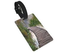 Wood Path in The Plitvice National Park in Autumn 2 PC PVC Luggage Tags Privacy Cover Silicone Luggage Tags Travel Suitcase Tags Travel Accessories