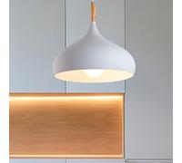 Wood Pendant Light Metal Modern Hanging Lighting E27 Base White Lampshade Creativity Chandelier Retro Ceiling Lighting for Restaurant Bedroom Corridor Living Dining Room Cafe