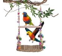 Wood Perch For Bird Cage - Natural Bird Swing Toys | Natural Bird Swing Toys With Wood Perch Z Parakeet, Conure, Cockatiel, Mynah, Love Birds, Finches And Other Small To Medium Birds | Swin