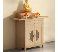 Wood Personal Shrine Altar Table, Chinese Buddhist Meditation Cabinet, Traditional Entryway Console Table for Prayer, Home Sanctuary(Natural,78cm/30.7in)