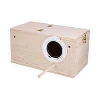 Wood Pet Bird Nest House, Top Cover Breeding Box with Stand, Breeding Box Cage Accessories for Budgerigars, Psittacula Agapornis, Cockatiel Parrots (Open right)