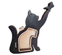 Wood Pet Hair Keepsakes Box Dog Cats Sculpture For Customizable Pet Name Memorial Display Handmade Home Tabletop Decors Engraved Keepsakes Decors