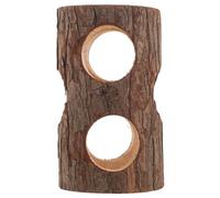 Wood Pet Tunnel Tree Hollow Chew Toy for Hamster Rabbit | Brown Wood Finish, Rabbit and Gerbil Use, Tunnel Shape Secure Private Space for Small Animals