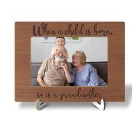 Wood Picture Frame with stand, Gift for Grandparent, When a Child is Born So are Grandmother Picture Frame Display 4x6" Horizontal Photo for Tabletop, Home Shelf Table Decorative Supplies -14