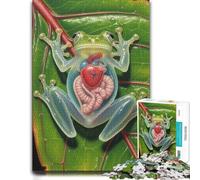 Wood Picture Puzzle, Adult Jigsaw, Glass Frog Anatomy Painting, 1000 Pieces | Clear image details: a simple way to organise the image at home.