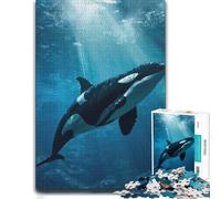 Wood Picture Puzzle, Adult Jigsaw, Majestic Orca Whale Killer, 1000 Pieces | Colour and shape sorting - easier piece organisation over several sessions.