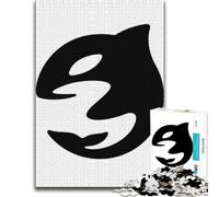 Wood Picture Puzzle, Adult Jigsaw, Orca Killer Whale Logo, 1000 Pieces