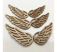 Wood Pieces,10Pcs 6x2.5cm Wooden Angel Wings Wooden Slices Hollow Out Ornaments Arts Crafts Decor Style 4
