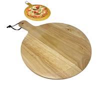 Wood Pizza Board Natural Presentation Round Pizza Board 30cm Peel/Cutting Board/Serving Tray, Baking Shovel Cake Lifter for Moving Pizza HTUK