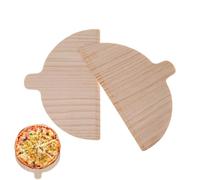 Wood Pizza Peel - 28x17cm Pine Spatula Set, Solid Semi Circular Paddle | Kitchen Baking Server Tool, Natural Grain Wooden Transfer Pan Spatula for Family Restaurant Oven Cooking Homemade Making