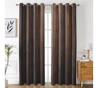 Wood Plank Curtains for Bedroom Living Room, Rustic Farmhouse Blackout Curtains Eyelet 108 Drop 2 Panels, Patterned Window Drapes, Home Decor 90x108 Inch B-D11