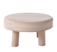 Wood Plant Stand, 7.9'' Dia. Round Plant Stool 3.9'' Tall Riser Decorative Small Planter Stand Display for Indoor Outdoor Bonsai PotWood