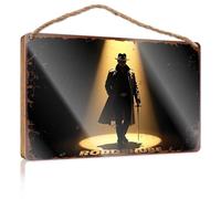 Wood Plaque Sign Roadhouse: The Lone Sheriff'S Shadowed Journey Wooded Sign Signs And Plaques Pool Signs And Decor Outdoor(15X28CM)