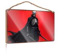 Wood Plaques For Crafts Skeleton Warrior With Dual Swords Against A Fiery Background Wooded Sign Garden Gifts Hanging Bathroom Sign(15X28CM)