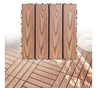 Wood-Plastic Composite Deck Tiles, Interlocking Patio Flooring for Outdoor Use, Waterproof WPC Tiles for Garden, Balcony, Poolside