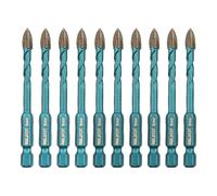 Wood Plastic Masonry Drill Bits - MINLAYCUT 10pcs 1/4Inch (6mm) Carbide Drill Bits Tip Quick Change Hex Shank for Wood,Plastic,Masonry,Ceramic Tile,Concrete,Marble