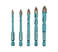 Wood Plastic Masonry Drill Bits - MINLAYCUT 5pcs 3/16" 1/4" 5/16" 3/8" 1/2"(5/6/8/10/12mm) Carbide Drill Bits Tip Quick Change Hex Shank for Wood, Plastic, Masonry, Ceramic Tile, Concrete