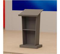 Wood Podium Stand, Modern Solid Wood Lectern with Storage Rack for Office, Meeting, Church, and School Lectures