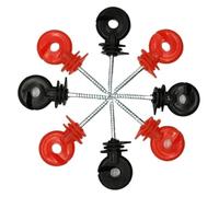 Wood Post Electric Fence Ring Insulators, Electric Fence Insulator 9cm Red Black 50 pcs 100(Red 50pcs)