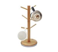 Wood Pretzel Holder, Tree-Shaped 6-Arm Donut Stand Rack With Stable Base, Dessert Table Organizer For Buffet, Wedding, Birthday, Brunch, Kitchen, And Restaurant Displays, 14.17x6.1 In