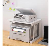 Wood Printer Stand with Storage Shelves, Space-Saving Desktop Organizer for Office or Kitchen Use