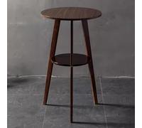 Wood Pub Table - 2-Tier Round High Top Bar Table for Small Spaces Kitchen Dining Room & Bistro - Stylish Tall Table with Stools Included