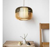Wood Pumpkin Pendant Light Kitchen Island Woven Vintage Lantern Farmhouse Rustic Chandelier Large Ceiling Hanging Boho Chandelier for Dining Room Restaurant Bar Southeast Asia